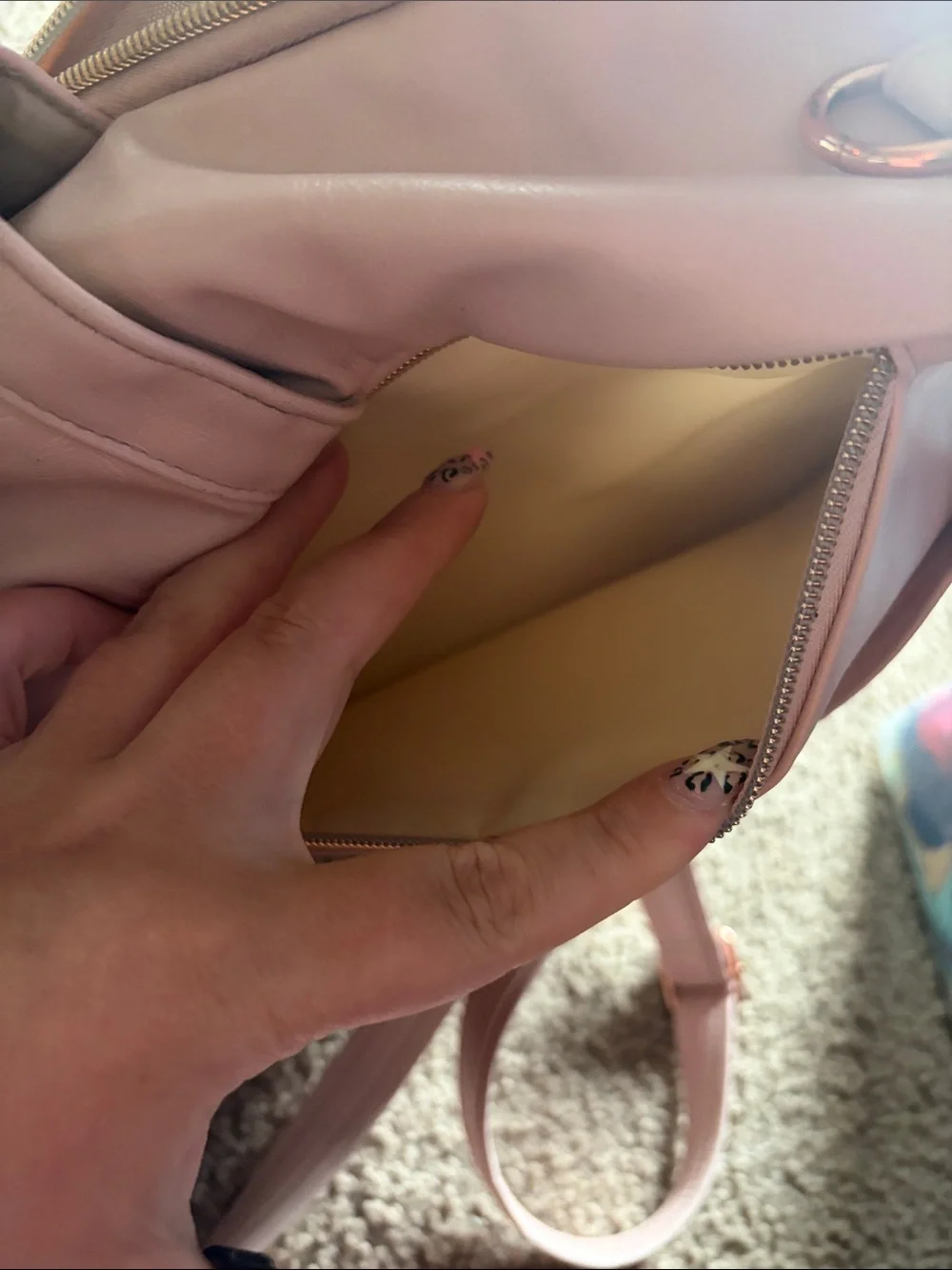 Itzy Ritzy Mini Boss Bag— Blush Pink Leather PLAY CONDITION